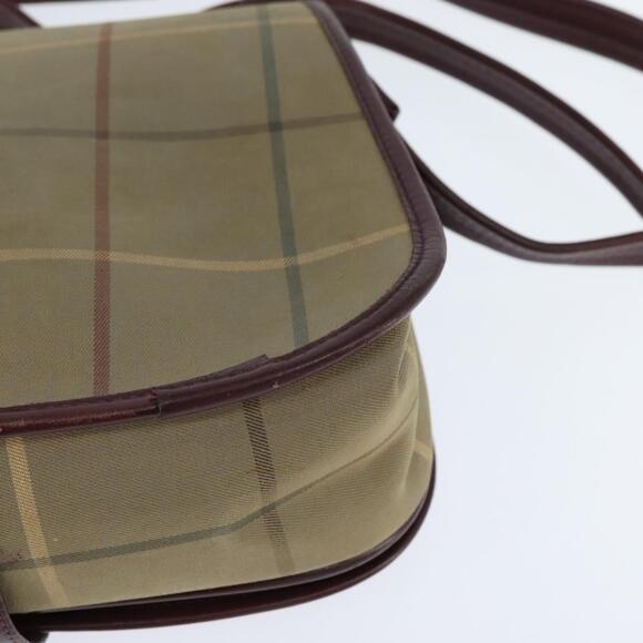 Burberrys Nova Check Shoulder Bag Canvas Leather Beige Gold...